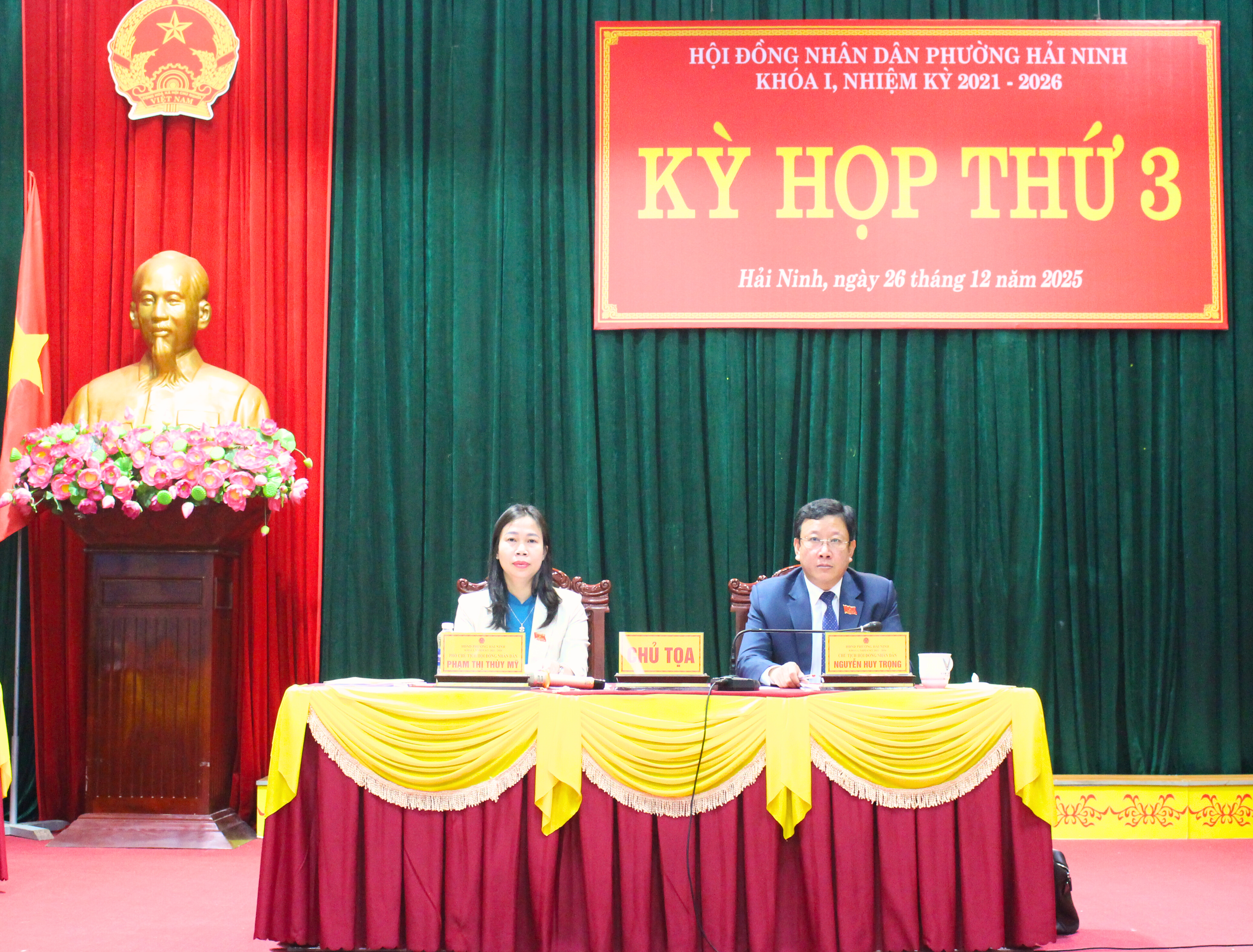 Khai mạc Kỳ họp thứ 03, HĐND phường Hải Ninh khóa I, nhiệm kỳ 2021-2026