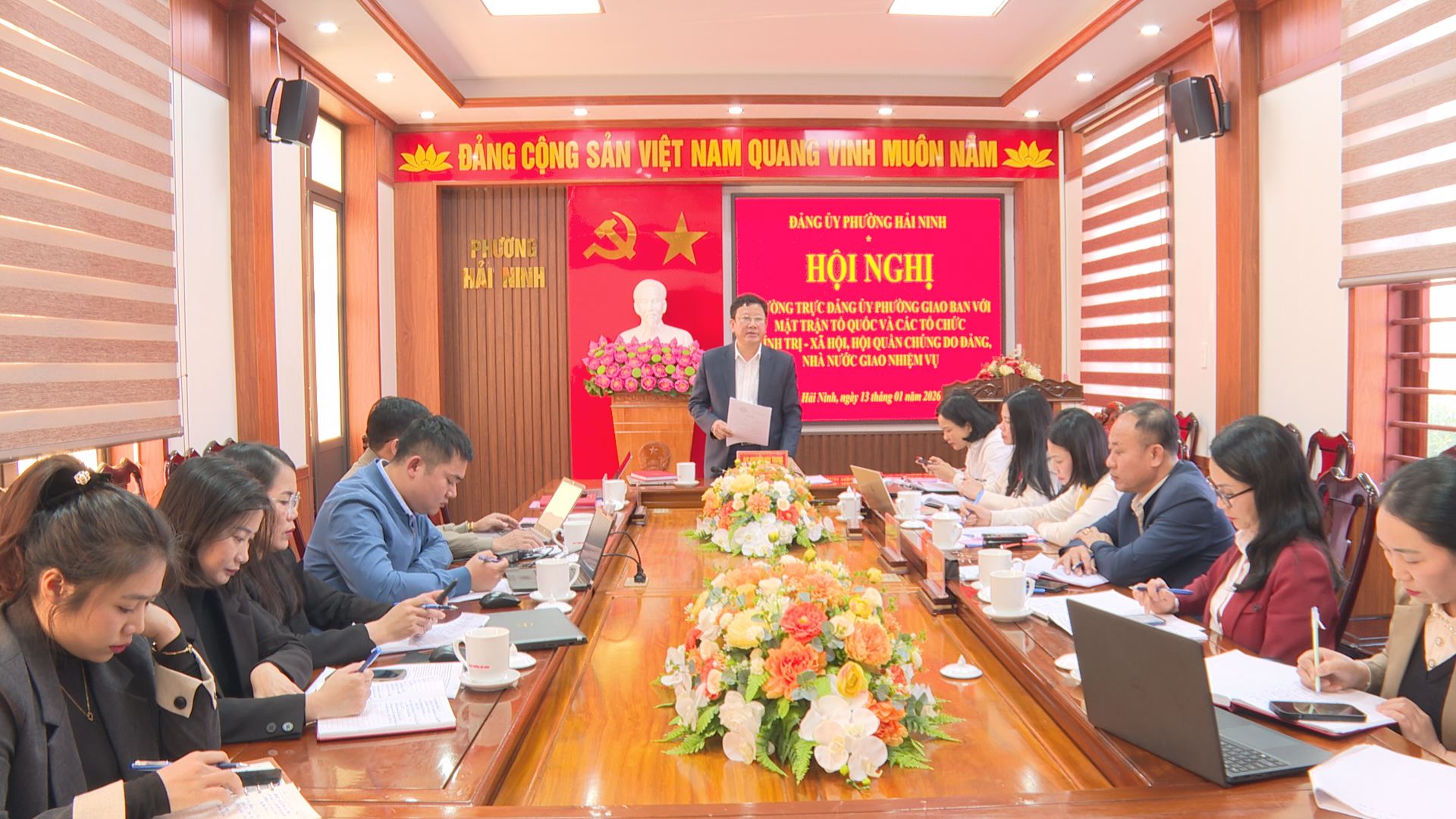 Thường trực Đảng ủy phường Hải Ninh tổ chức hội nghị giao ban với Mặt trận Tổ quốc và các tổ chức chính trị - xã hội.