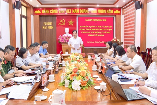Ban Thường vụ Đảng uỷ nghe và cho ý kiến về báo cáo tình hình phát triển KTXH – QPAN 9 tháng đầu năm, nhiệm vụ và giải pháp 3 tháng cuối năm 2026.