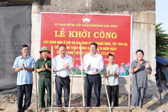 Phường Hải Ninh khởi công xây dựng nhà ở cho gia đình thương binh có hoàn cảnh khó khăn