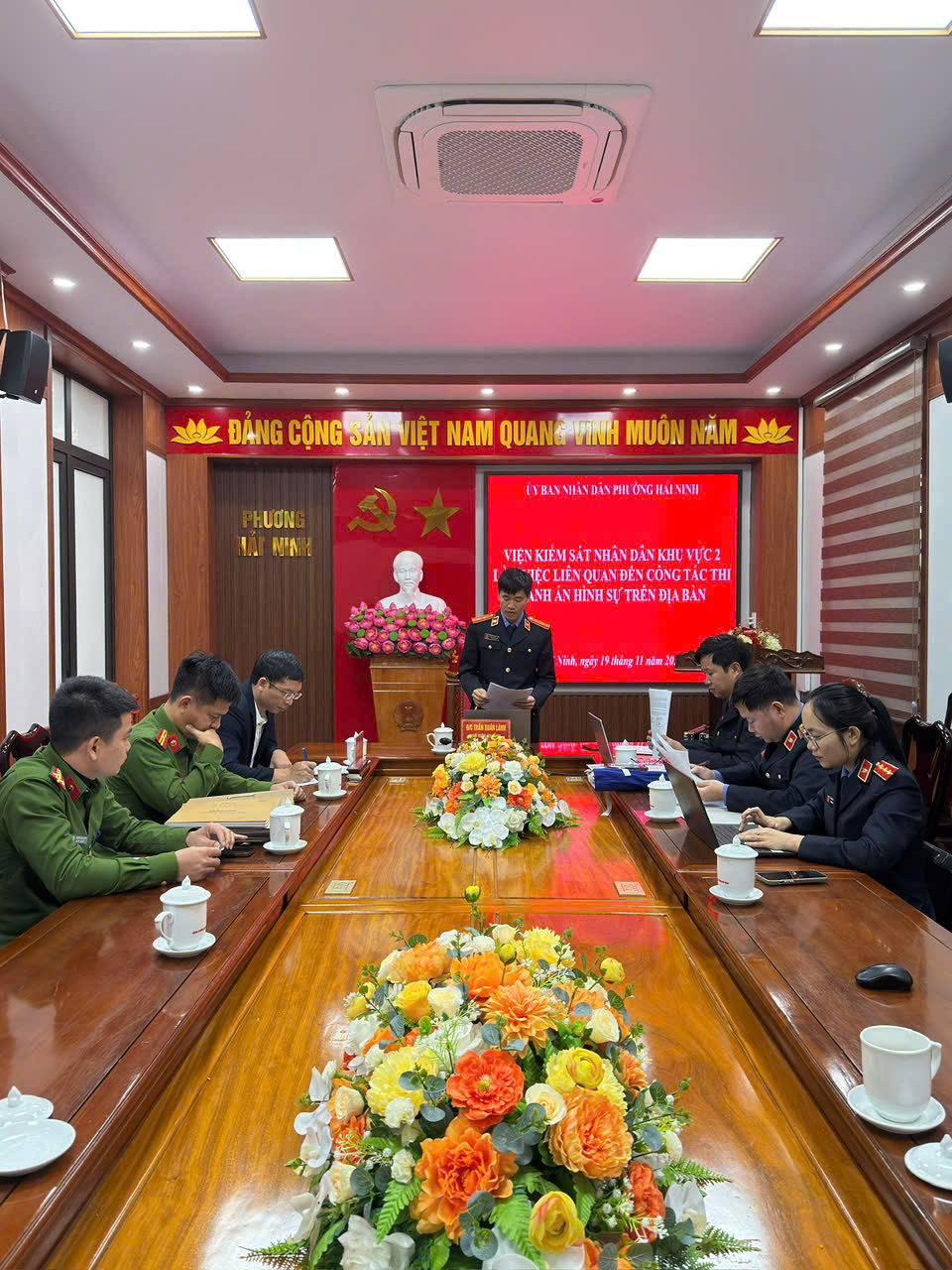 Viện KSND Khu vực 2 – Hà Tĩnh trực tiếp kiểm sát công tác thi hành án hình sự tại UBND phường Hải Ninh